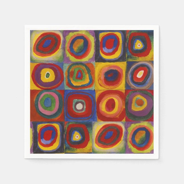 Kandinsky Farbstudium Quadrate Serviette (Vorderseite)