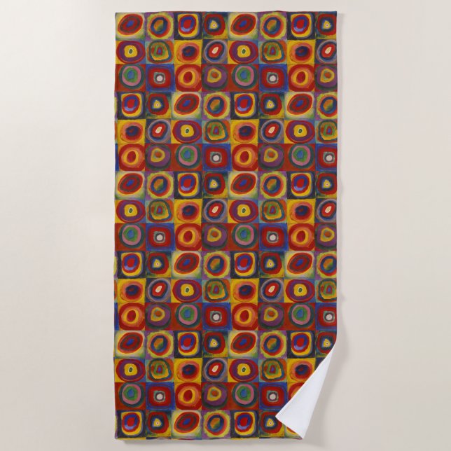 Kandinsky Farbstudium Quadrate Strandtuch (Vorderseite)