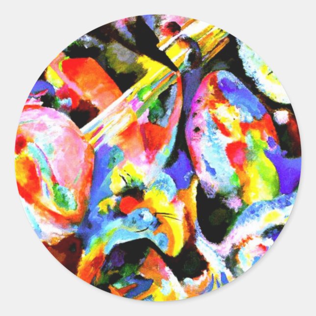 Kandinsky - Flut Improvisation Runder Aufkleber (Vorderseite)