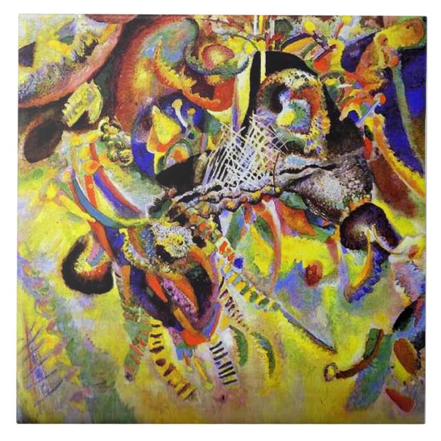 Kandinsky - Fugue, abstract painting, Fliese (Vorderseite)