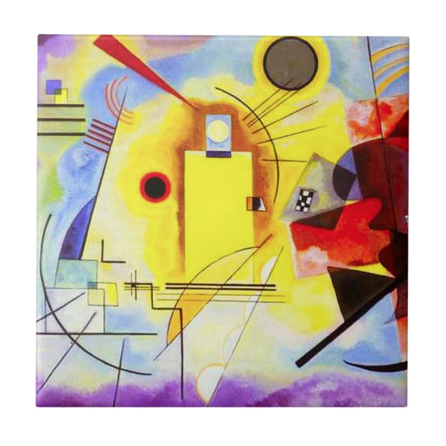 Kandinsky Gelb Rot Blau Kachel (Vorderseite)