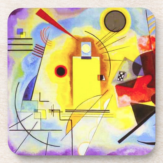 Kandinsky Gelb Rot Blau Untersetzer (Vorderseite)