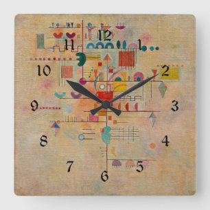 Kandinsky - Graceful Ascent, famous abstract art Quadratische Wanduhr