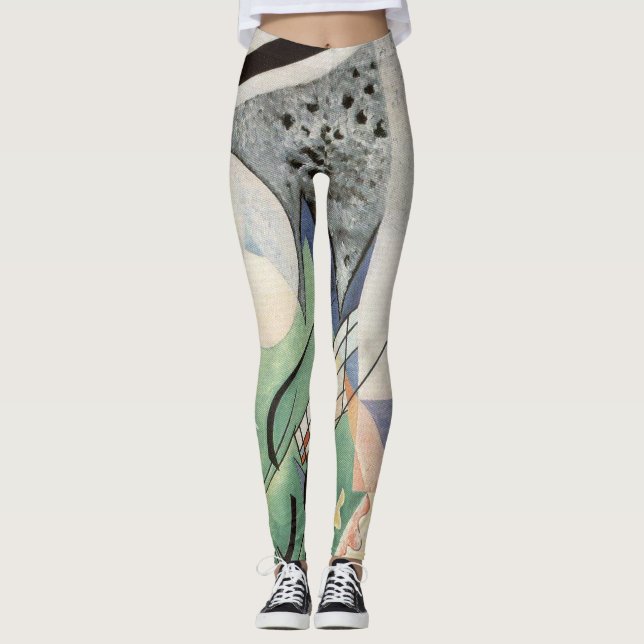 Kandinsky Grüne Zusammensetzung 1923 Art Deco Leggings (Vorderseite)