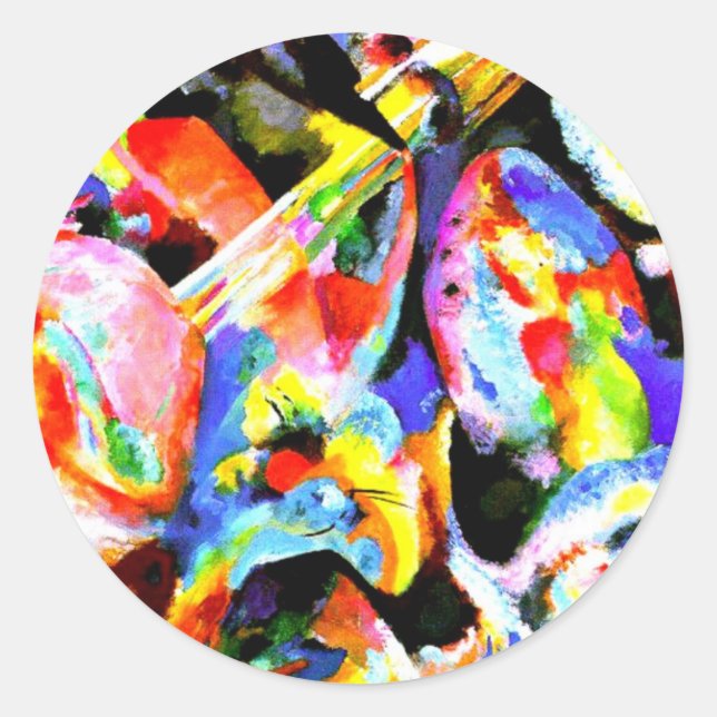 Kandinsky - Hochwasserimprovisierung Runder Aufkleber (Vorderseite)