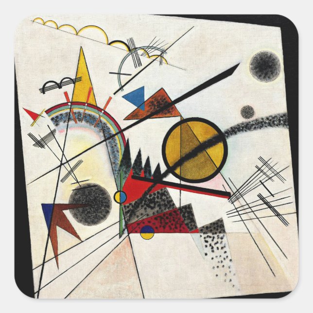 Kandinsky - Im Schwarzen Quadratischer Aufkleber (Vorderseite)