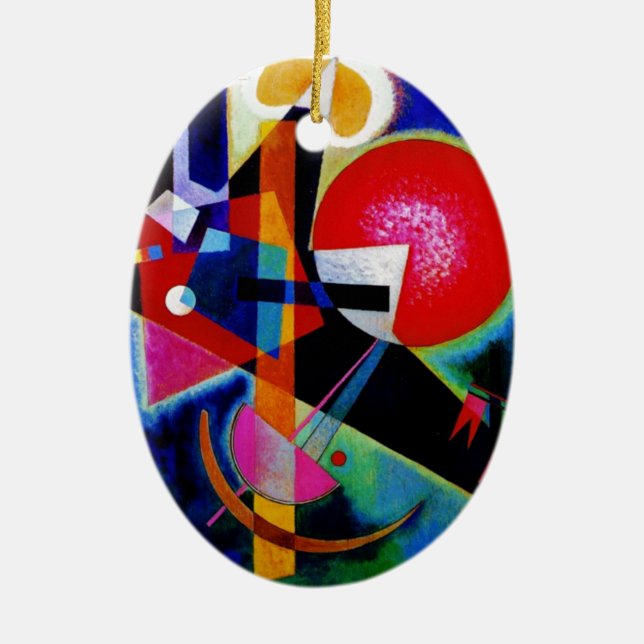 Kandinsky in Abstrakter Blauer Malerei Keramikornament (Vorne)