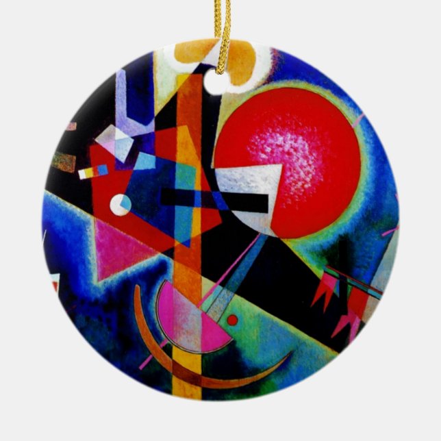 Kandinsky in Abstrakter Blauer Malerei Keramikornament (Vorne)