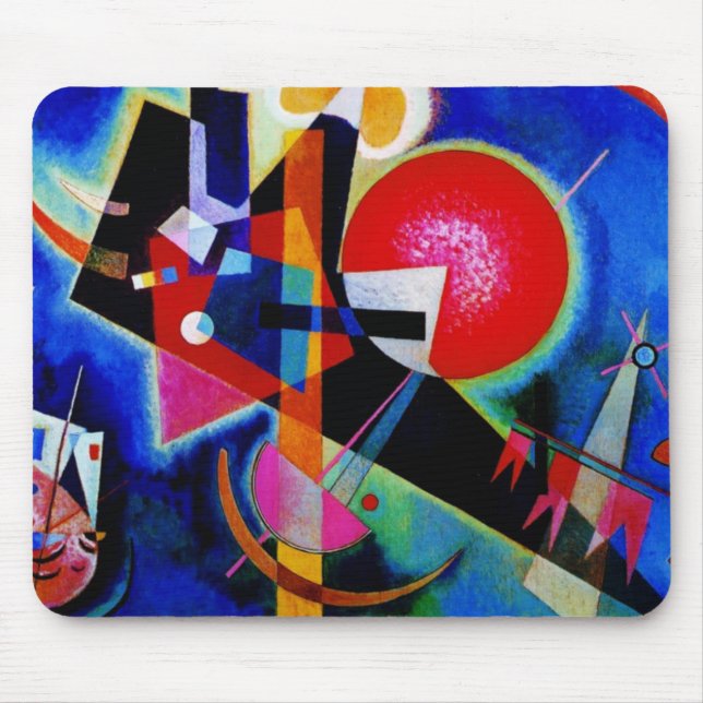 Kandinsky in Abstrakter Blauer Malerei Mousepad (Vorne)