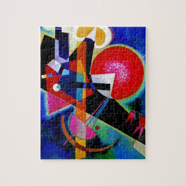 Kandinsky in Abstrakter Blauer Malerei Puzzle (Vertikal)