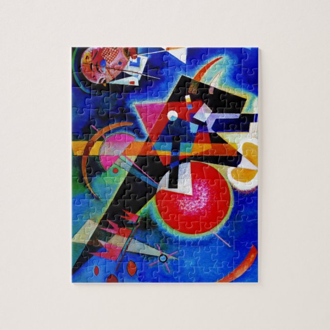 Kandinsky in Abstrakter Blauer Malerei Puzzle (Vertikal)