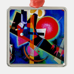 Kandinsky in Abstrakter Blauer Malerei Silbernes Ornament
