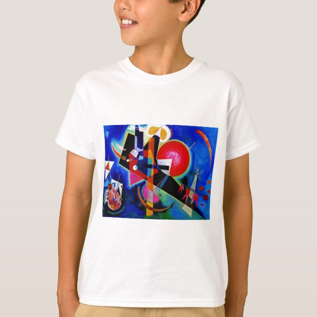 Kandinsky in Abstrakter Blauer Malerei T-Shirt (Vorderseite)