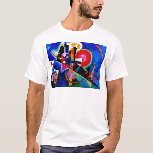 Kandinsky in Abstrakter Blauer Malerei T-Shirt (Vorderseite)