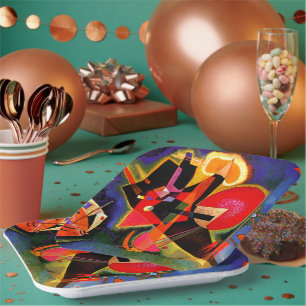 Kandinsky - In Blau, berühmte Kunstwerke Pappteller