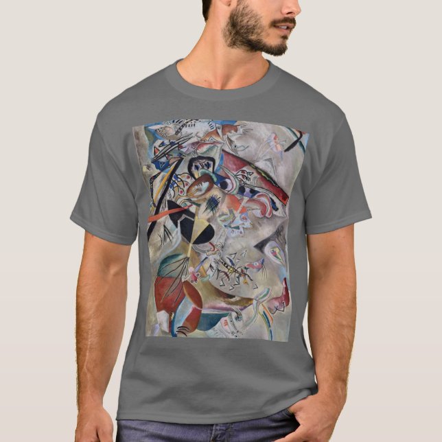 Kandinsky in grau Abstrakte Kunstwerke, dunkelgrau T-Shirt (Vorderseite)