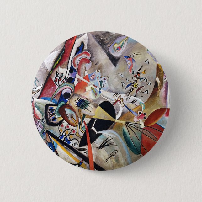 Kandinsky in Grau Button (Vorderseite)
