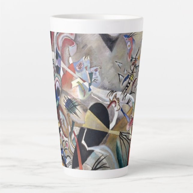 Kandinsky in grauer Abstrakter Kunst Milchtasse (Vorderseite)