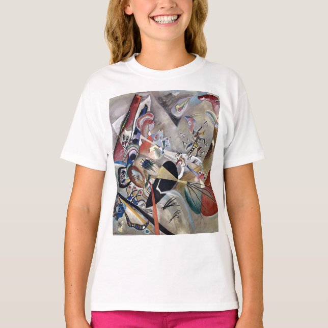 Kandinsky in grauer Abstrakter Kunst T-Shirt (Vorderseite)