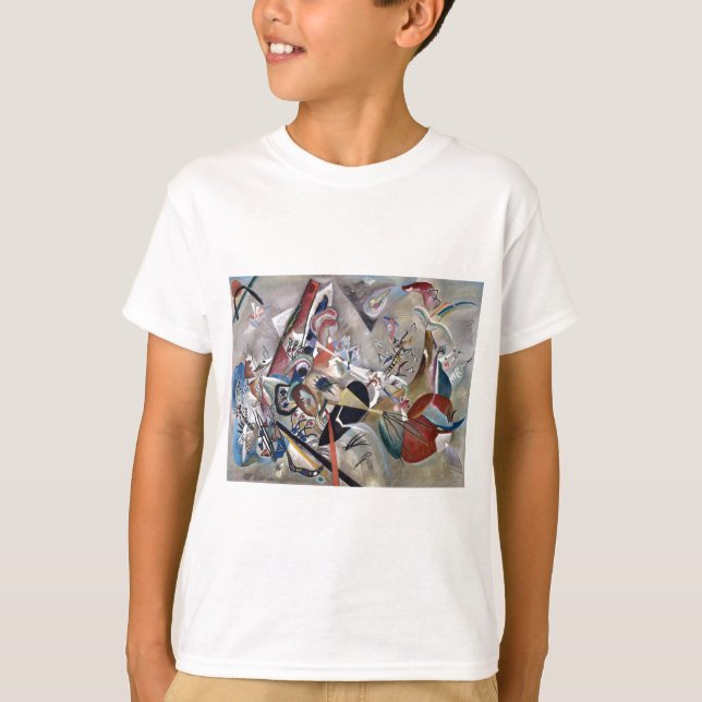 Kandinsky in grauer Abstrakter Kunst T-Shirt (Vorderseite)