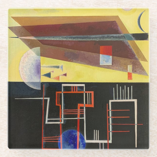 Kandinsky Inner Alliance Abstrakt Artwork Glasuntersetzer (Vorderseite)