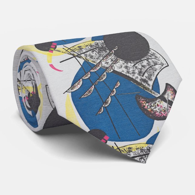 Kandinsky Kleine Welten – Blaue Komposition  Krawatte (Gerollt)
