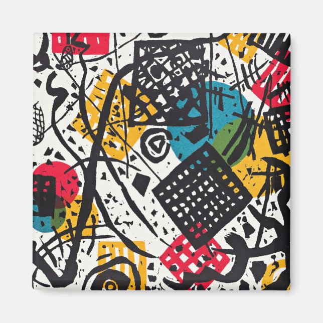 Kandinsky - Kleine Welten V, abstrakte Kunst Magnet (Vorne)