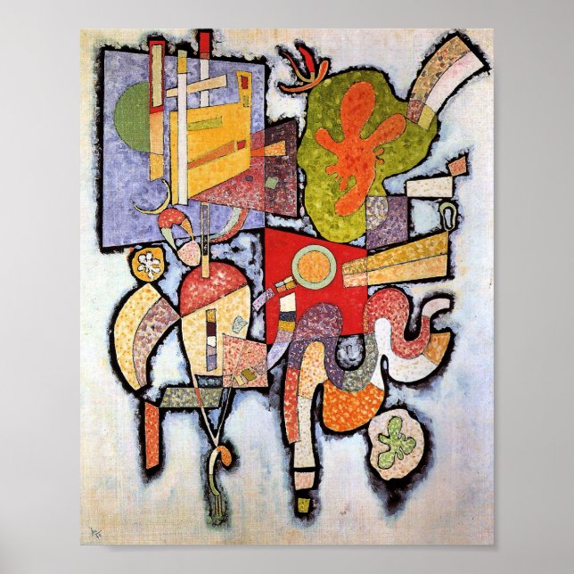 Kandinsky - Komplexe, einfache, abstrakte Kunstmal Poster (Vorne)