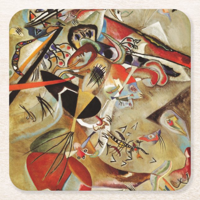 Kandinsky Komposition Abstrakte Malerei Rechteckiger Pappuntersetzer (Vorderseite)