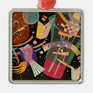 Kandinsky-Komposition X Abstrakt Silbernes Ornament