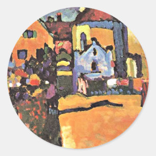 Kandinsky-Kunstwerk, Grungasse in Murnau, Runder Aufkleber