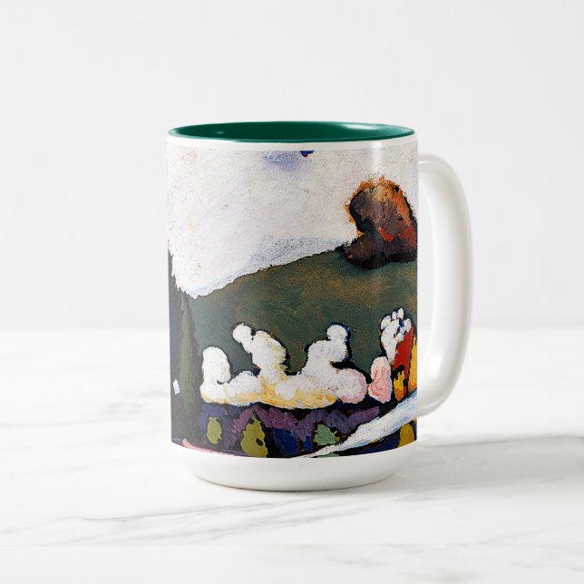 Kandinsky - Landschaft bei Murnau mit Lokomotive Zweifarbige Tasse (VorderseiteRechts)