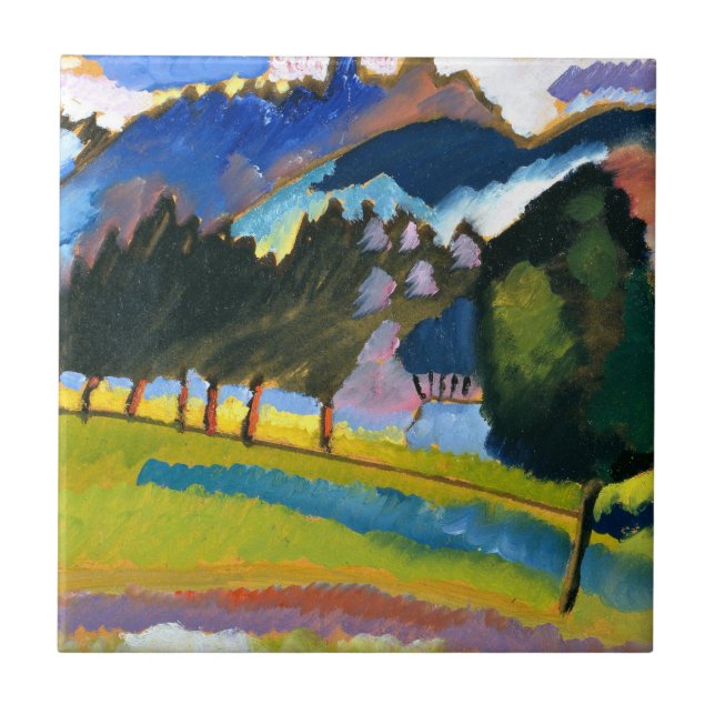 Kandinsky - Landschaft mit Hügeln Fliese (Vorderseite)