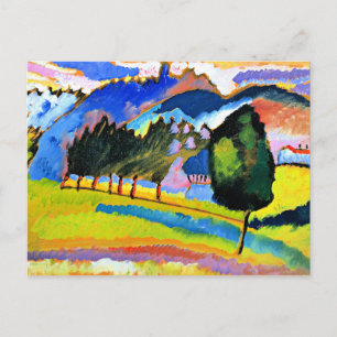 Kandinsky - Landschaft mit Hügeln Postkarte