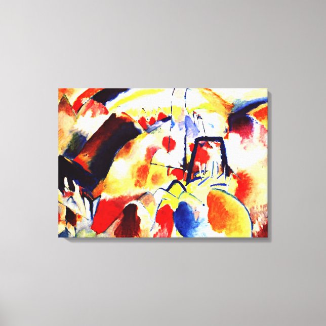 Kandinsky - Landschaft mit roten Flecken Leinwanddruck (Vorderseite)