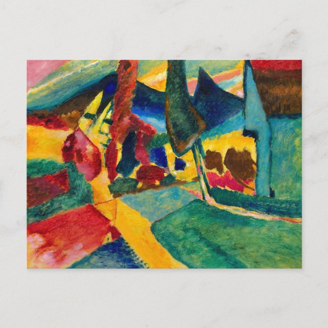 Kandinsky Landschaft mit zwei Poplars Postkarte (Vorderseite)