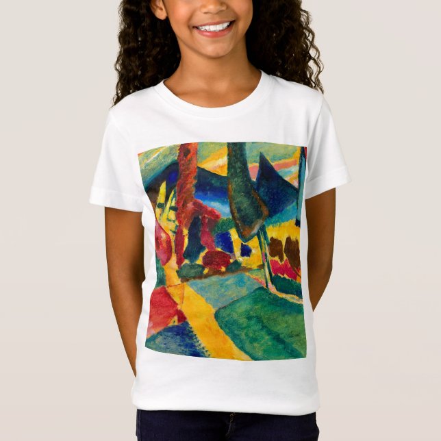 Kandinsky Landschaft mit zwei Poplars T-Shirt (Vorderseite)