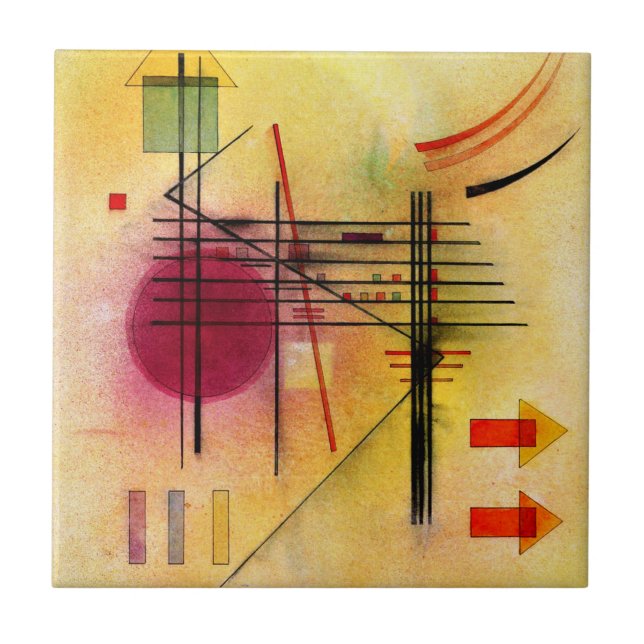 Kandinsky - Lebhaftes, beliebtes abstraktes Gemäld Fliese (Vorderseite)