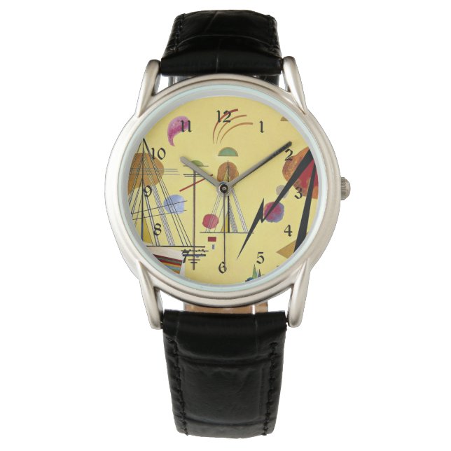 Kandinsky - Line-Spot, abstrakte Kunst Armbanduhr (Vorderseite)