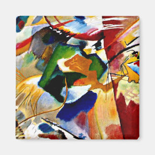 Kandinsky - Malerei mit grüner Mitte  Magnet