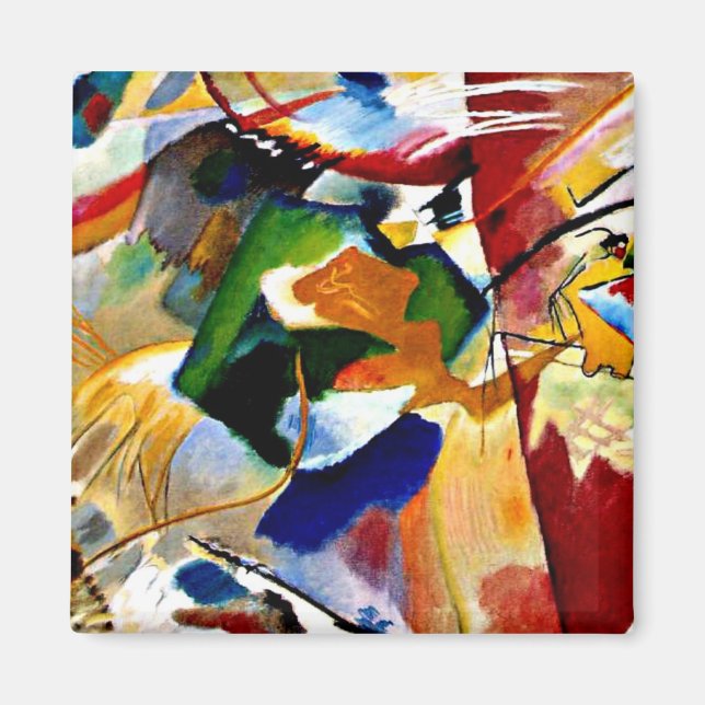 Kandinsky - Malerei mit grüner Mitte  Magnet (Vorne)