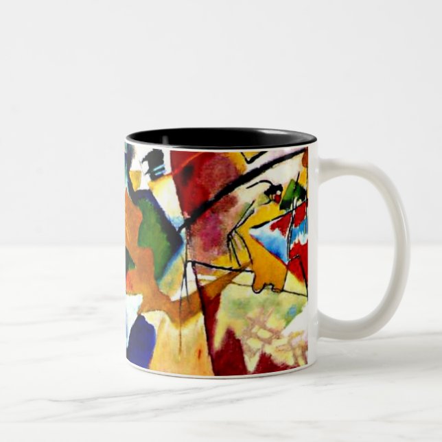 Kandinsky - Malerei mit grüner Mitte Zweifarbige Tasse (Rechts)