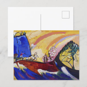 Kandinsky-Malerei mit Troika-Abstrakter Malerei Postkarte