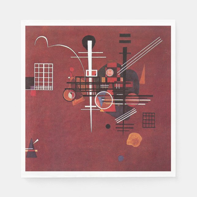 Kandinsky - Mattes Rot Serviette (Vorderseite)