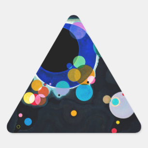 Kandinsky Mehrere Kreise Abstrakt Dreieckiger Aufkleber