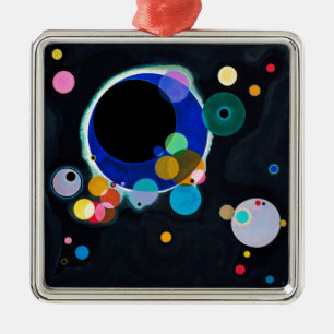 Kandinsky Mehrere Kreise Abstrakt Silbernes Ornament