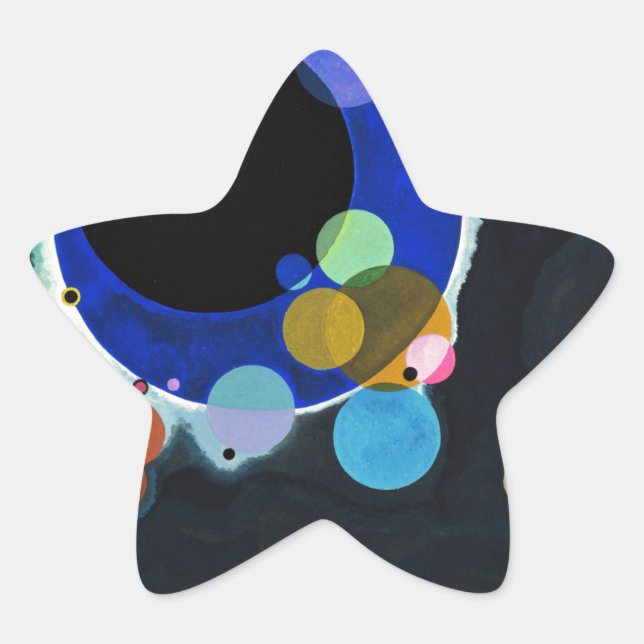 Kandinsky Mehrere Kreise Abstrakt Stern-Aufkleber (Vorderseite)