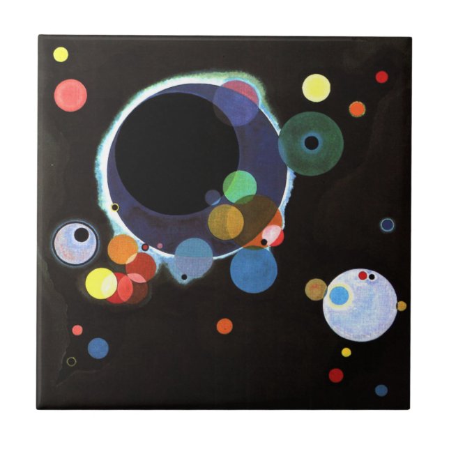 Kandinsky - Mehrere Kreise Fliese (Vorderseite)