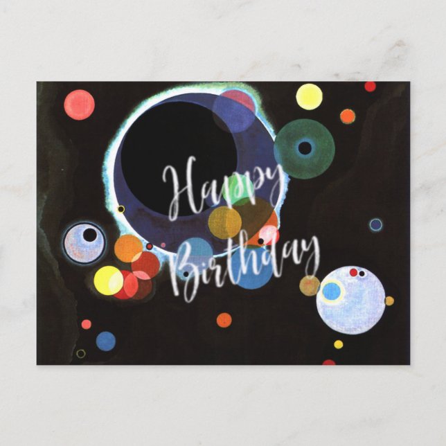 Kandinsky - Mehrere Kreise - Happy Birthday Postkarte (Vorderseite)