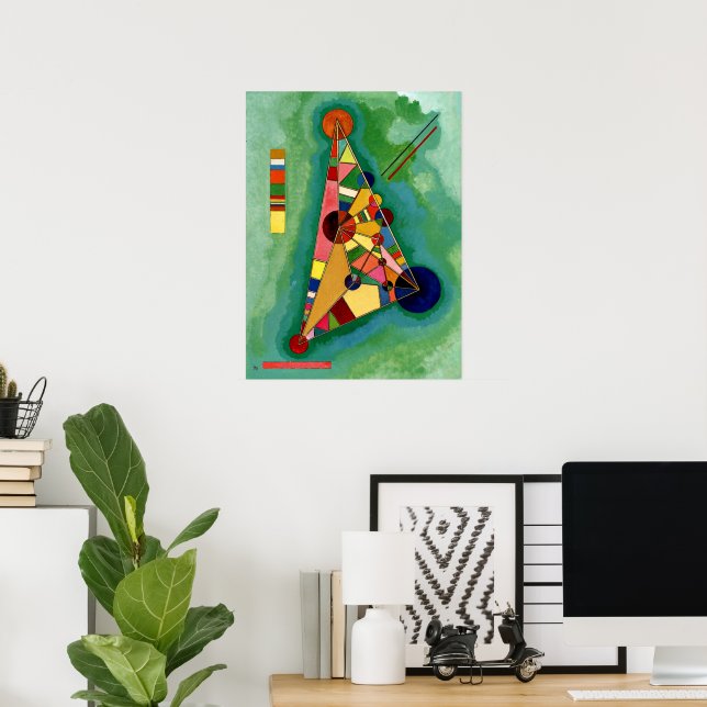 Kandinsky - Mehrfarbige Dreieck Poster (Heimbüro)